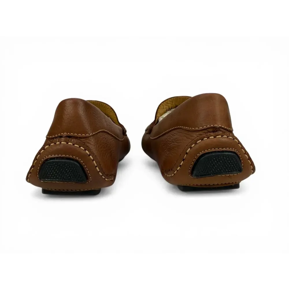Massimo Matteo Bit Driver Loafer Mens 9 M Cognac Leather Moccasin Slip On Luxury